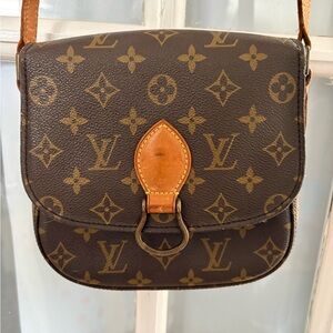 Louis Vuitton Monogram Crossbody Bag in Brown and Tan Authentic